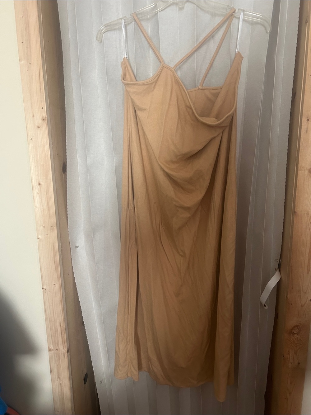 Eloquii Camel Cowl Midi Slip Dress